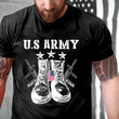 Patriotic Army 4Th Of July US Flag Shoes Drawing Printed 2D T-Shirt