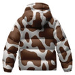 Pearl Copper Brown And White Cow Skin Pattern Unisex Puffer Jacket Down Jacket