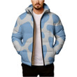 Light Sky Blue And White Cow Skin Pattern Unisex Puffer Jacket Down Jacket