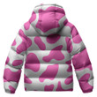 Hot Pink And White Cow Skin Pattern Unisex Puffer Jacket Down Jacket