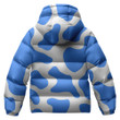 Blueberry Blue And White Cow Skin Pattern Unisex Puffer Jacket Down Jacket