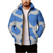 Blueberry Blue And White Cow Skin Pattern Unisex Puffer Jacket Down Jacket
