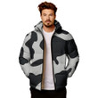 Realistic Black And White Cow Skin Pattern Unisex Puffer Jacket Down Jacket
