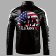Patriotic Army 4th of July US Flag High Quality Cotton Unisex Leather Jacket