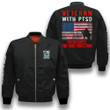 Veteran With PTSD Medicated For Your Protection PTSD Awareness Black 3D Printed Unisex Bomber Jacket