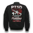 Veteran Dad PTSD You Never Know What We Are Fighting Underneath Black 3D Printed Unisex Bomber Jacket