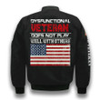 Dysfunctional Veteran Does Not Play Well With Others Black 3D Printed Unisex Bomber Jacket