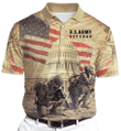 Us Army Veteran Independence Day Patriot USA Flag And Capitol Polo Shirt