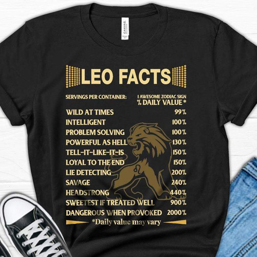 Leo Facts Unisex T-Shirt Birthday Gift Idea For Her Gift For Him Birthday Gift Unisex T-Shirt