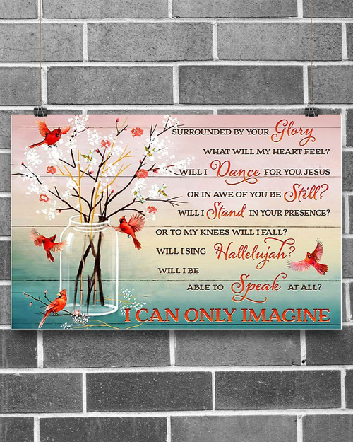 Glass Willow Cardinals Imagine Poster