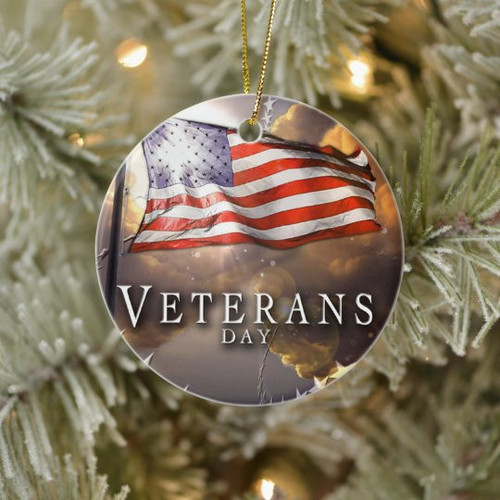Veteran Ornament Veterans Day Gift Circle Ornament (2 sided)
