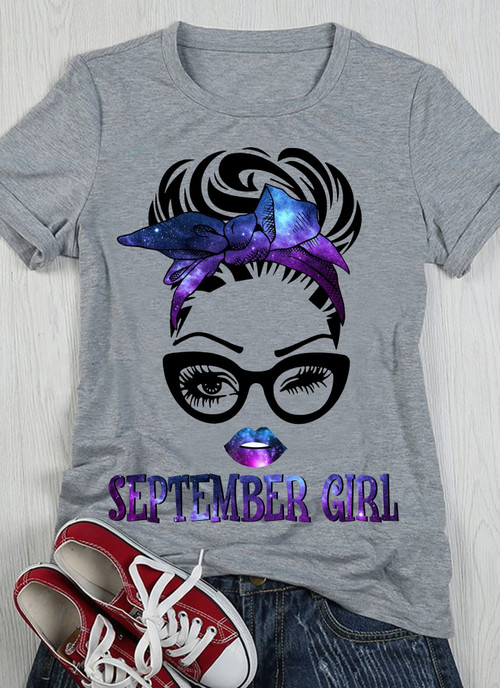September Birthday Shirt Birthday Girl Shirt Birthday Shirts For Women September Girl Galaxy T-Shirt