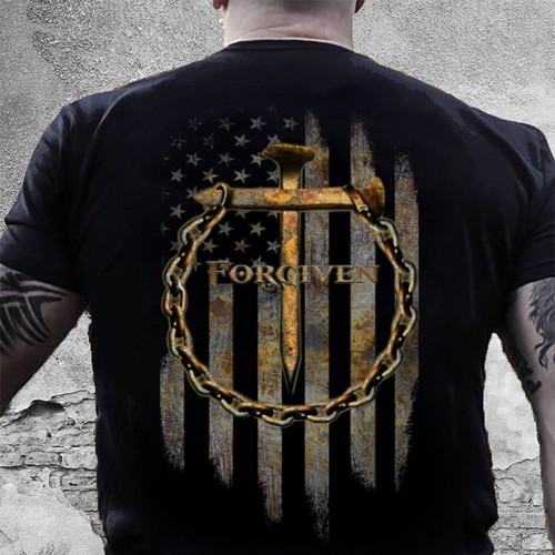 Christian Shirt, Gift For Christian, Easter Gift, Jesus Forgiven Flag T-Shirt