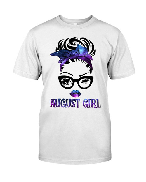 Birthday Shirt Birthday Girl Shirt Birthday Shirts For Women August Girl Galaxy T-Shirt KM0607