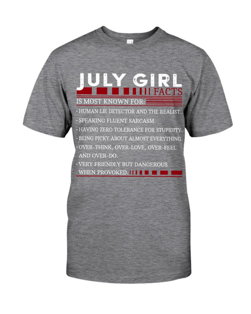 Birthday Shirt Birthday Girl Shirt Birthday Shirts For Women July Girl Fact T-Shirt KM0607