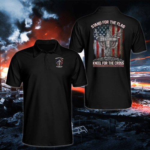 Stand For The Flag Kneel For The Cross Polo Shirt