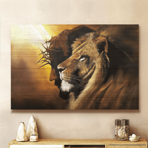 Lion Of Judah - Jesus Portrait - Landscape Canvas - Wall Art