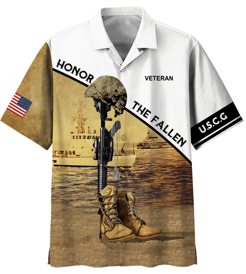 USCG Veteran Shirt, Honor The Fallen Hawaiian Shirt