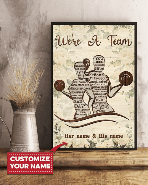 Valentine's Day Gifts For Her For Him, We're A Team Personalized Names Canvas
