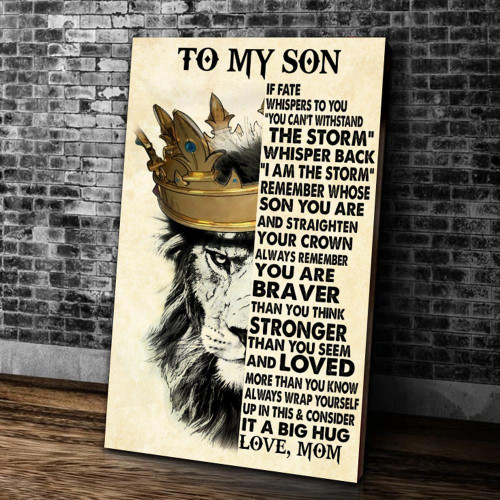 To My Son Canvas Gift For Son Birthday Gift Idea If Fate Whispers To You Lion Canvas Wall Art Decor