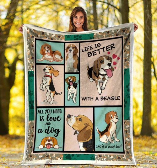 Life Is Better With A Beagle Dog, Dog Fleece Blanket