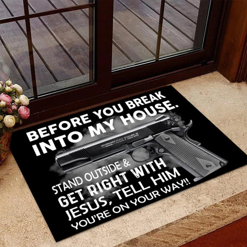 Veteran Welcome Rug Before You Break Into My House Doormat Funny Outdoor With Saying Door Mat