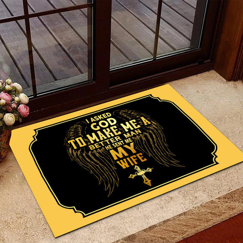 Veteran Doormat, Welcome Rug, I Asked God To Make Me A Better Man Door Mats