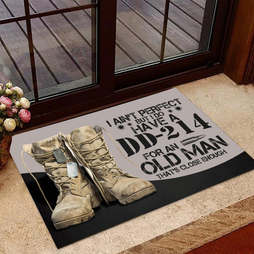 Veteran Doormat Welcome Rug I Do Have A DD-214 For An Old Man That's Close Enough