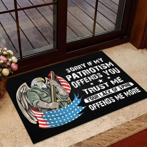 Veteran Welcome Rug, Veteran Doormat, Sorry If My Patriotism Offends You Trust Me Your Lack Of Spine Doormat