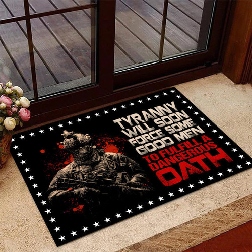 Veteran Welcome Rug Tyranny Will Soon Force Some Good Men To Fulfill A Dangerous Oath Doormat