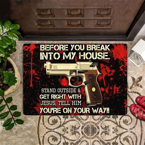 Welcome Rug Gun Doormat Before You You Break Into My House Door Mat Funny Unique Doormat Entrance Mat