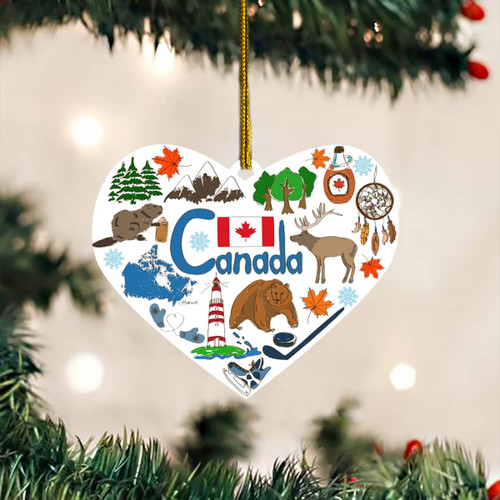 Canada Christmas Ornament 2022 specialty Canada Christmas Tree Ornament Decorations Gift, 2D Flat Ornament