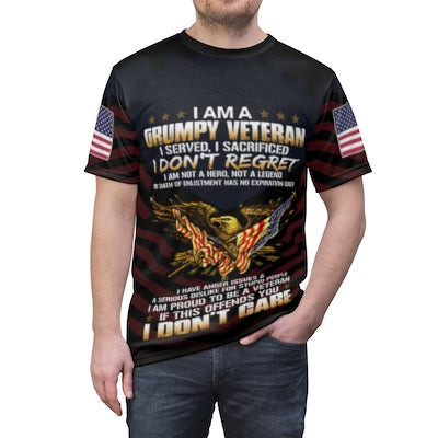 I Am A Grumpy Veteran I Don't Care 3D Shirt, All Over Printed Shirts, Veteran Shirt