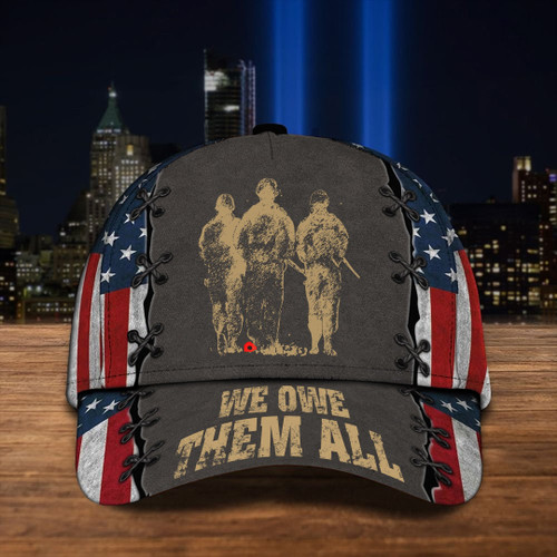 US Veterans Poppy Lest We Forget Hat Fallen Soldier Memorial Patriotic American Flag Merch