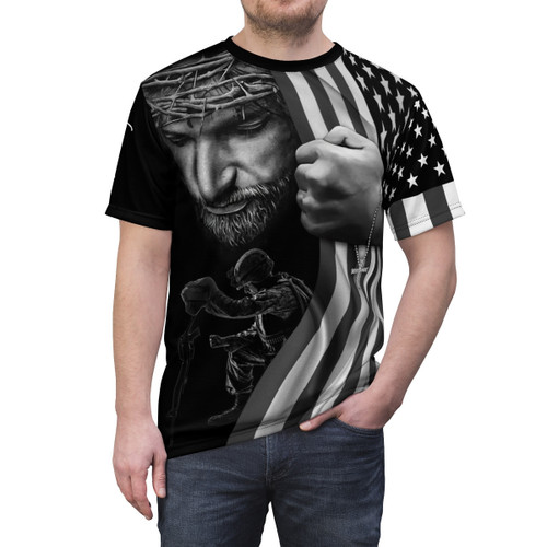 Jesus Christ, One Nation Under God, All Over Printed Shirts