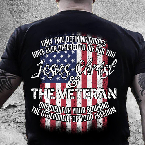 Veteran Shirt, Dad Shirt, Gifts For Dad, Jesus Christ And The Veteran T-Shirt KM0806