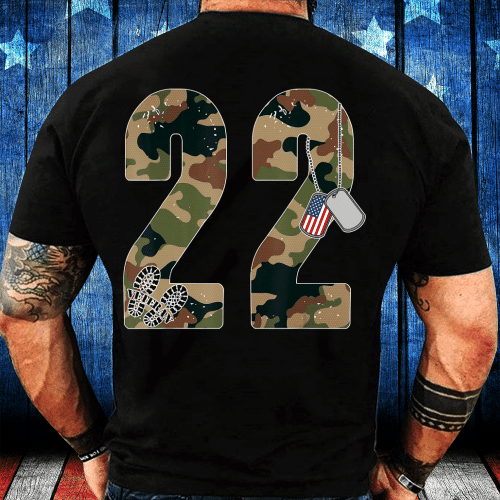 22 A Day Veteran Shirt, 22 Too Many PTSD Awareness Veterans T-Shirt