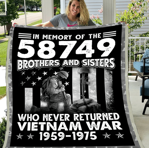 Vietnam Veteran Blanket In Memory Of The 58749 Brothers And Sisters Who Never Returned Vietnam 1959-1975 ATM-VNBL10