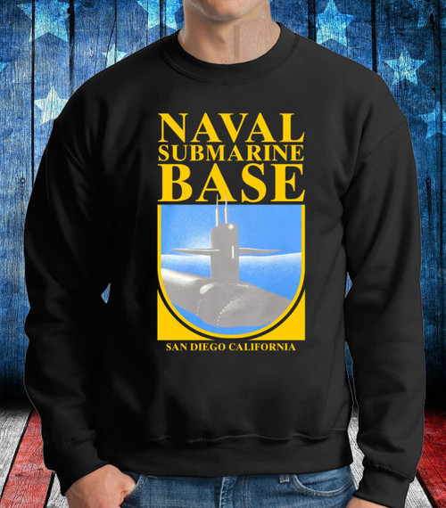 Navy Veteran Sweatshirt, Naval Submarine Base San Diego California Crewneck Sweatshirt
