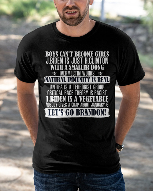 Boys Can't Become Girls J.Biden Is Just H.Clinton, Let's Go Brandon T-Shirt