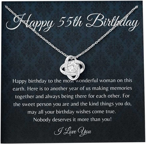 55th Birthday Necklace Message Card With Necklace Box Gift Necklace For Wife Gift For Wife Birthday Gift For Wife Box Gift For Wife