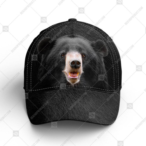 Black Bear Head And Body 3D Baseball Cap Funny Classic Hat - Unisex Sports Adjustable Cap - Gift For Men And Women
