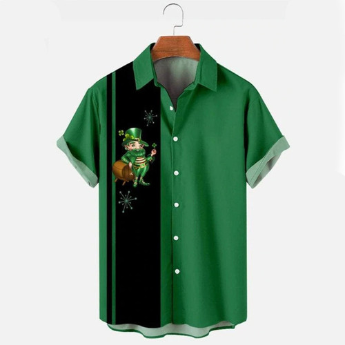 Shenanigans St. Patrick's Day Clover hawaiian shirt, Lucky Patrick's day, Irish Shamrock shirt