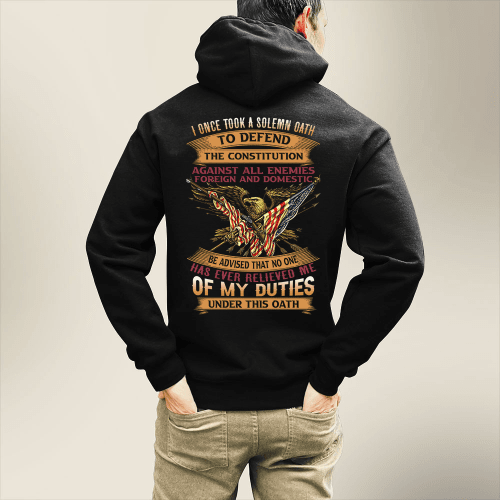 I Once Took A Solemn Oath To Defend The Constitution Veteran Hoodie
