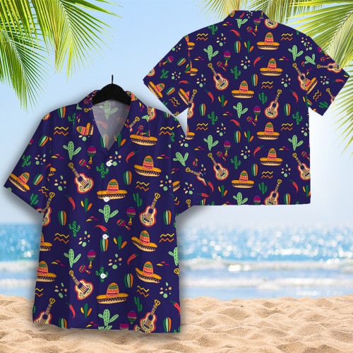 De Mayo Mexico Cinco Print Pattern Mens Hawaiian Shirt