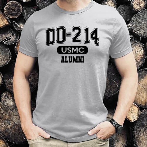 DD-214 Marine Corps Alumni, USMC Veterans T-Shirt L1303