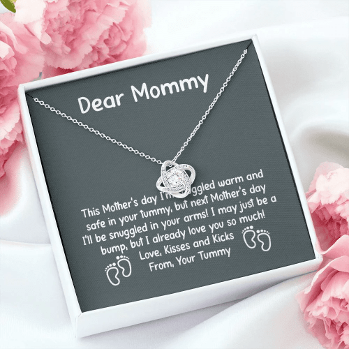 Gifts For New Moms, Mothers Day Necklace, Dear Mommy I Love You So Much Love Knot Necklace