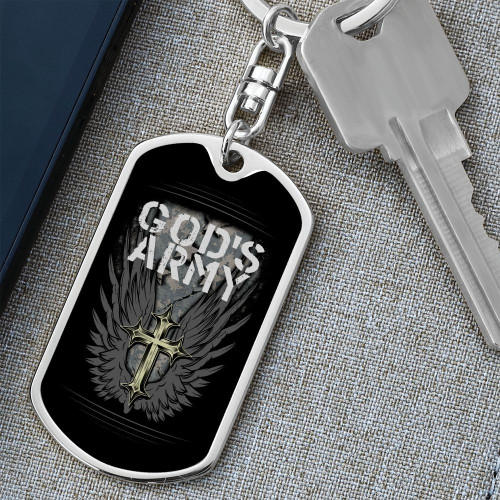 God's Army Christian Dog Tag Keychain