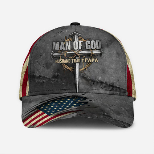 Dad The Man Of God Baseball Cap Hat Christian Classic Cap Hat