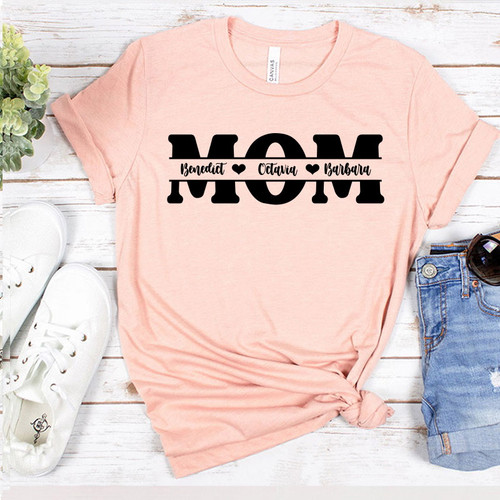 Custom Mom Shirt With Kids Names Names Mom Shirt Mothers Day Shirt Custom Gift For Mom (Light Ver.)